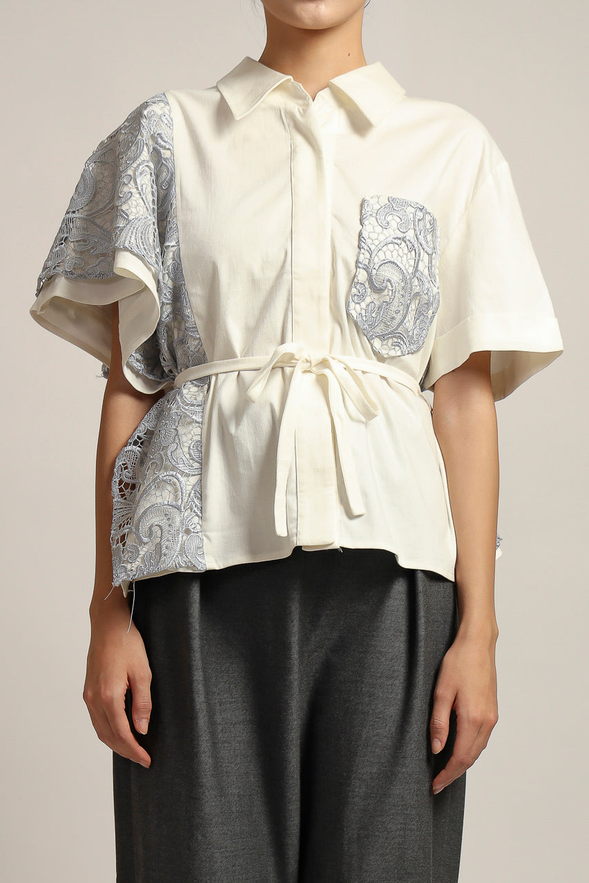 Bloom et Champs Kemeja Silver Brukat