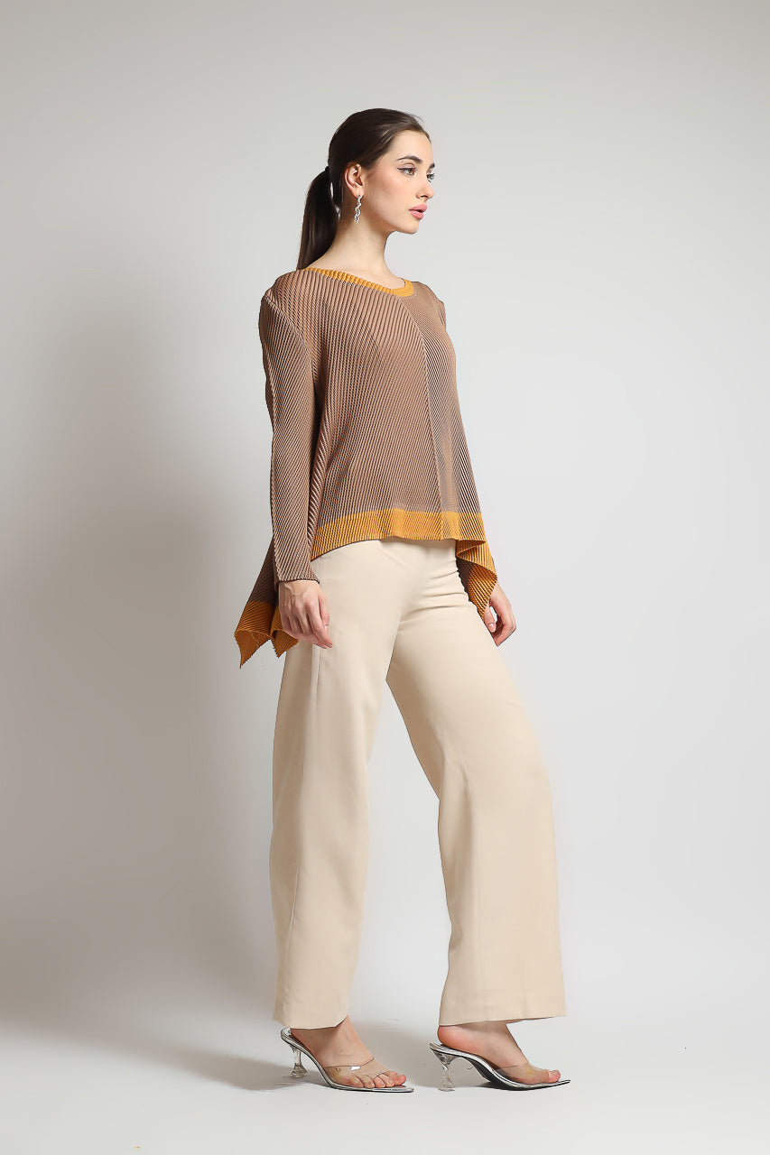Bloom et Champs Mustard Blouse Pleats