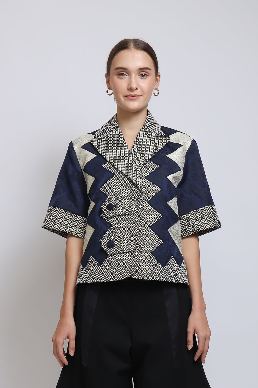 Bloom et Champs Blouse Jacquard Zigzag/Celana Terompet