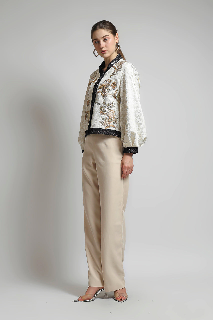 Bloom et Champs Blazer Jacquard Bordir Kembang