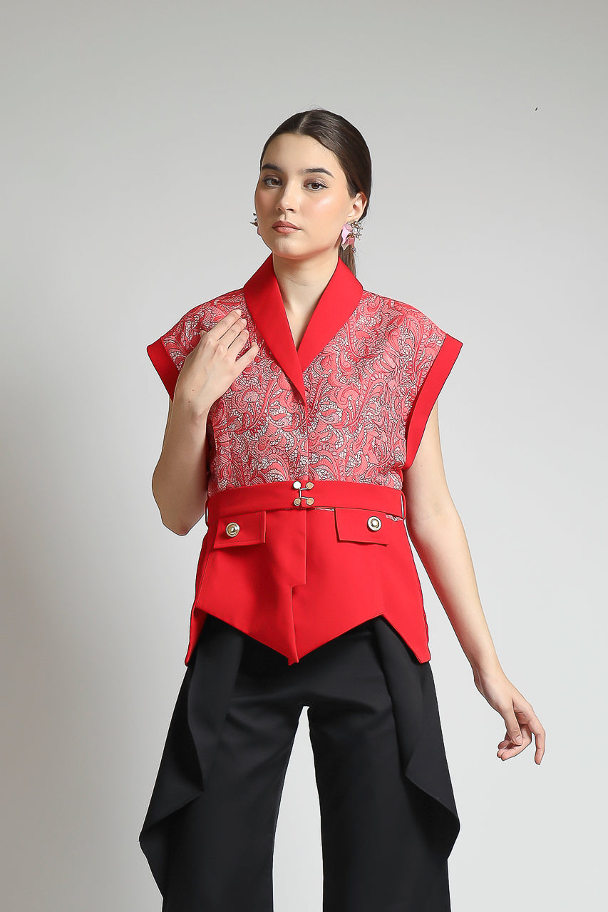 Bloom et Champs Kimono Etnik Jacquard Merah