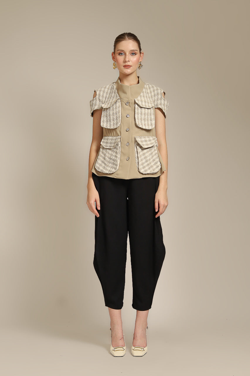 Bloom et Champs Pocket Tweed Blouse