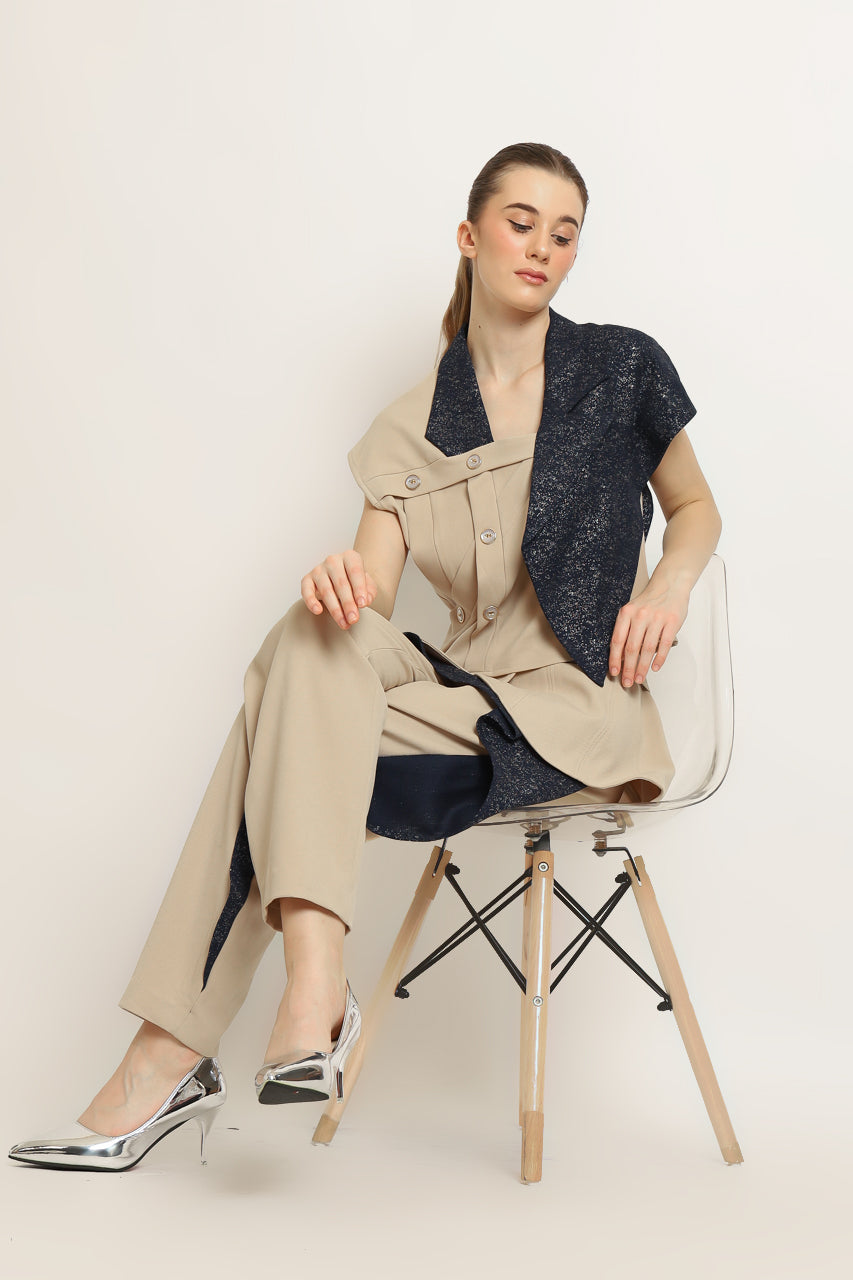 Bloom et Champs Lapel Glitter Top/ Celana Glitter