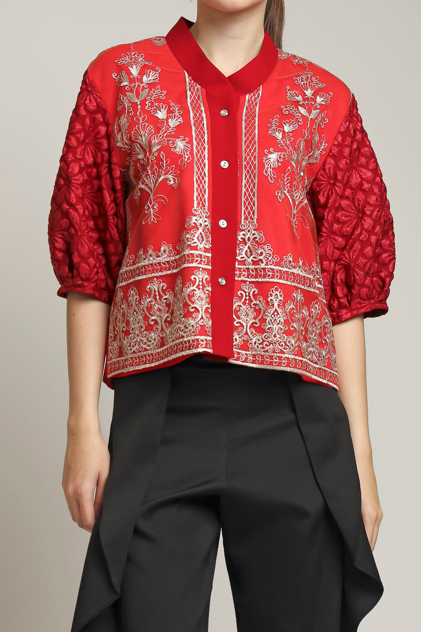 Bloom et Champs Bamboo Tulle in Red