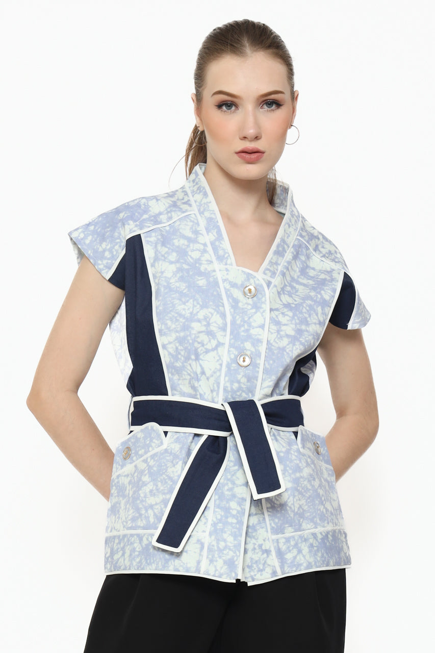 Bloom et Champs Kemeja Denim Abstrak