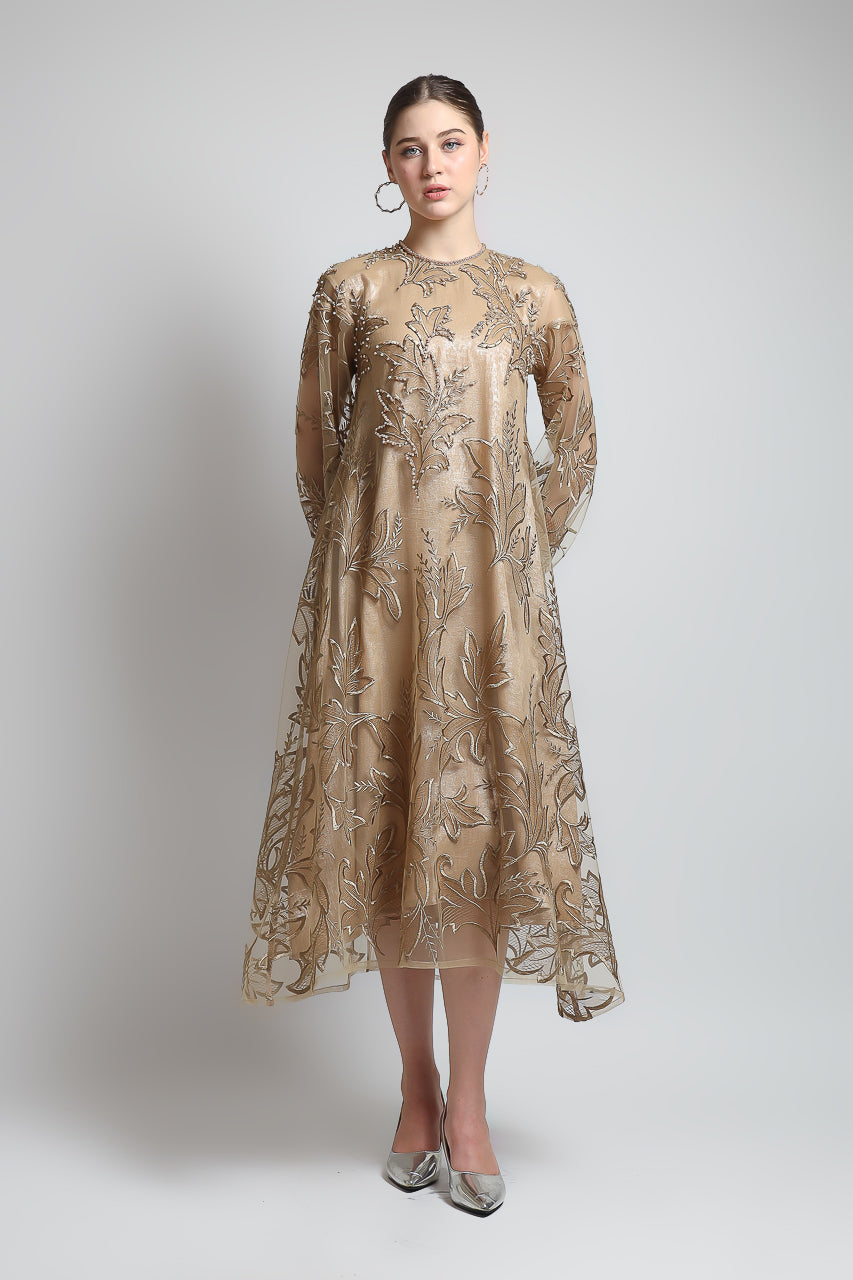 Bloom et Champs Fiona Leaves Dress with Beading