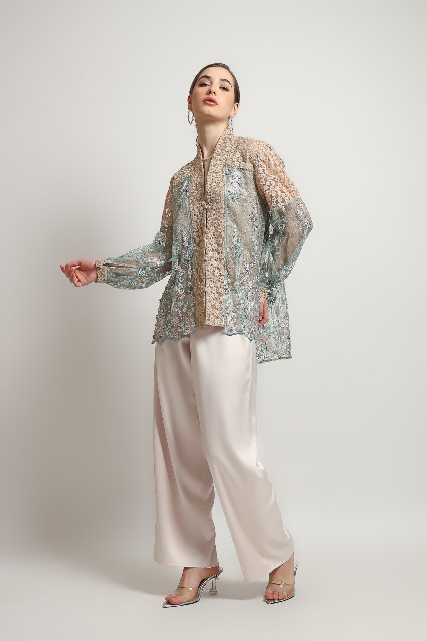 Bloom et Champs Kimono Kaftan KBY Olive with Elastic Saten Pants