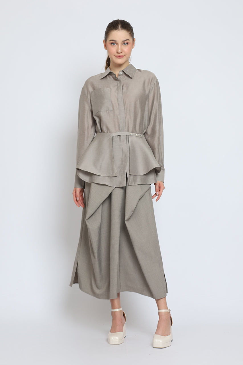 Bloom et Cotton Flowy Multi ways Bib Shirt/Assymetrical Skirt