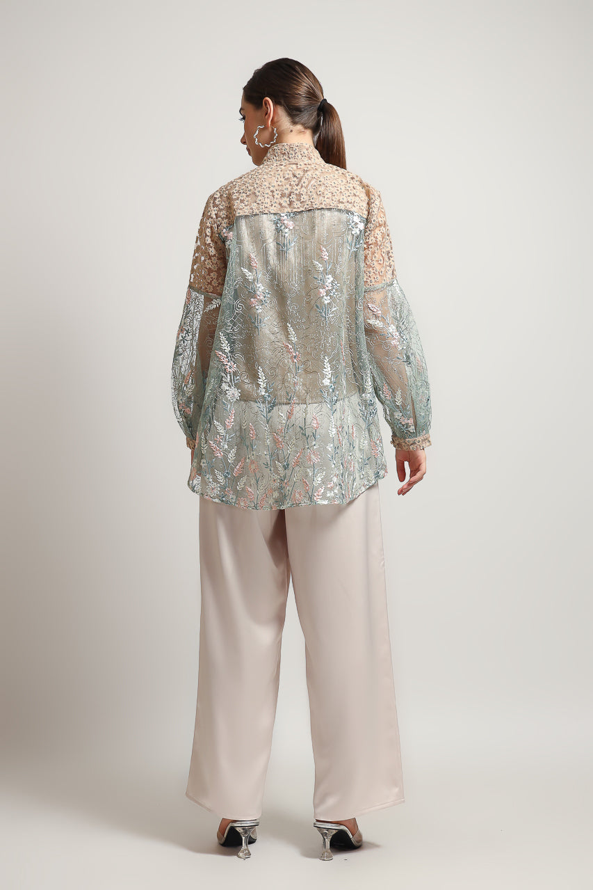 Bloom et Champs Kimono Kaftan KBY Pinkish with Elastic Saten Nude Pants