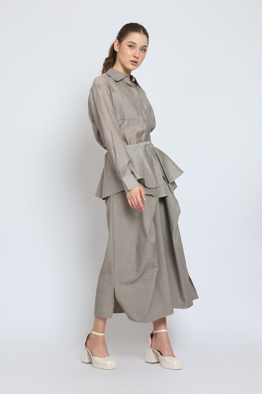 Bloom et Cotton Flowy Multi ways Bib Shirt/Assymetrical Skirt