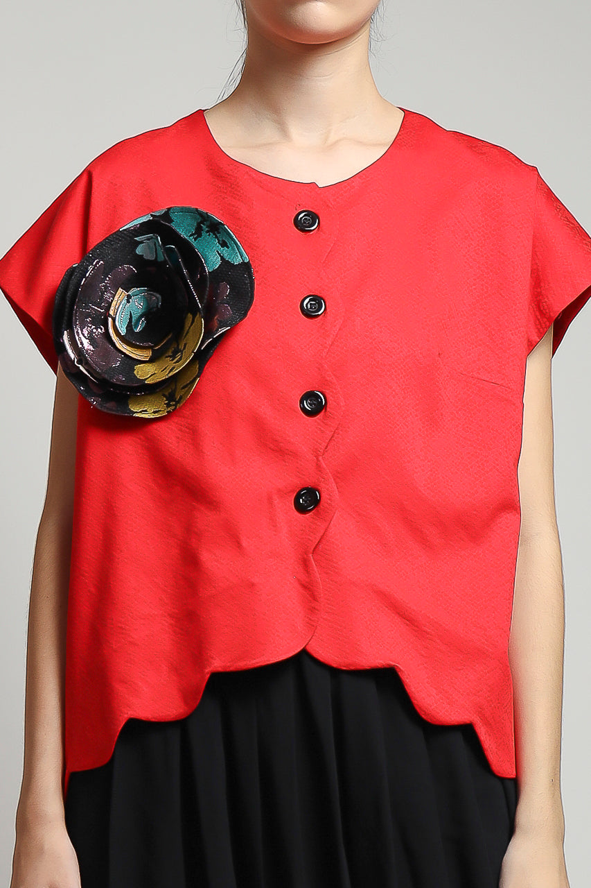 Bloom et Champs Kemeja Floral Scalloped