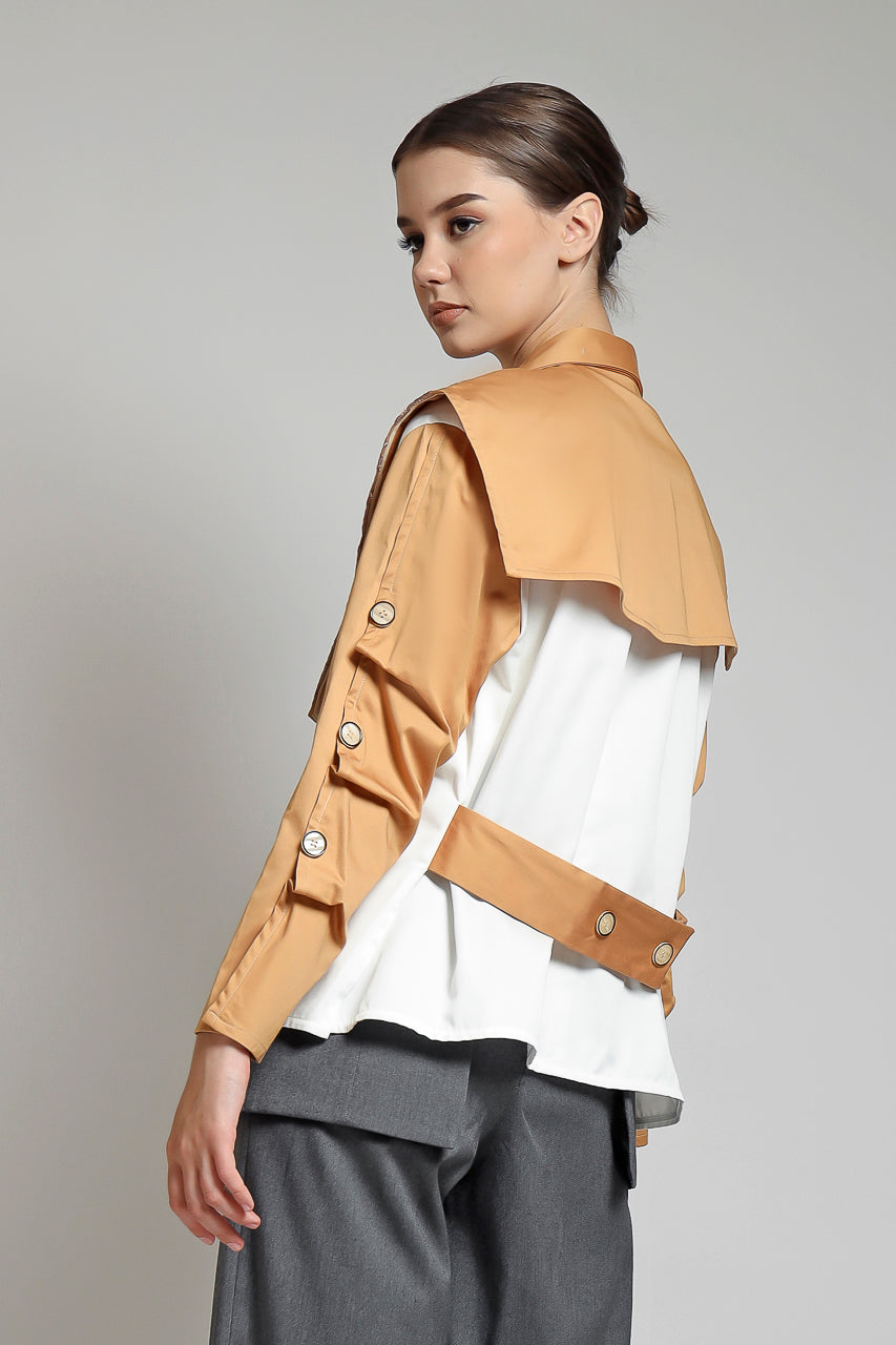 Bloom et Champs Kemeja Apron Payet Tangerine/ Celana DT Obi Abu