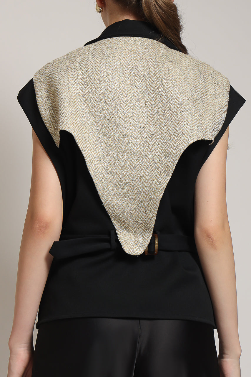 Bloom et Champs Blazer Acrylic Lapel Black