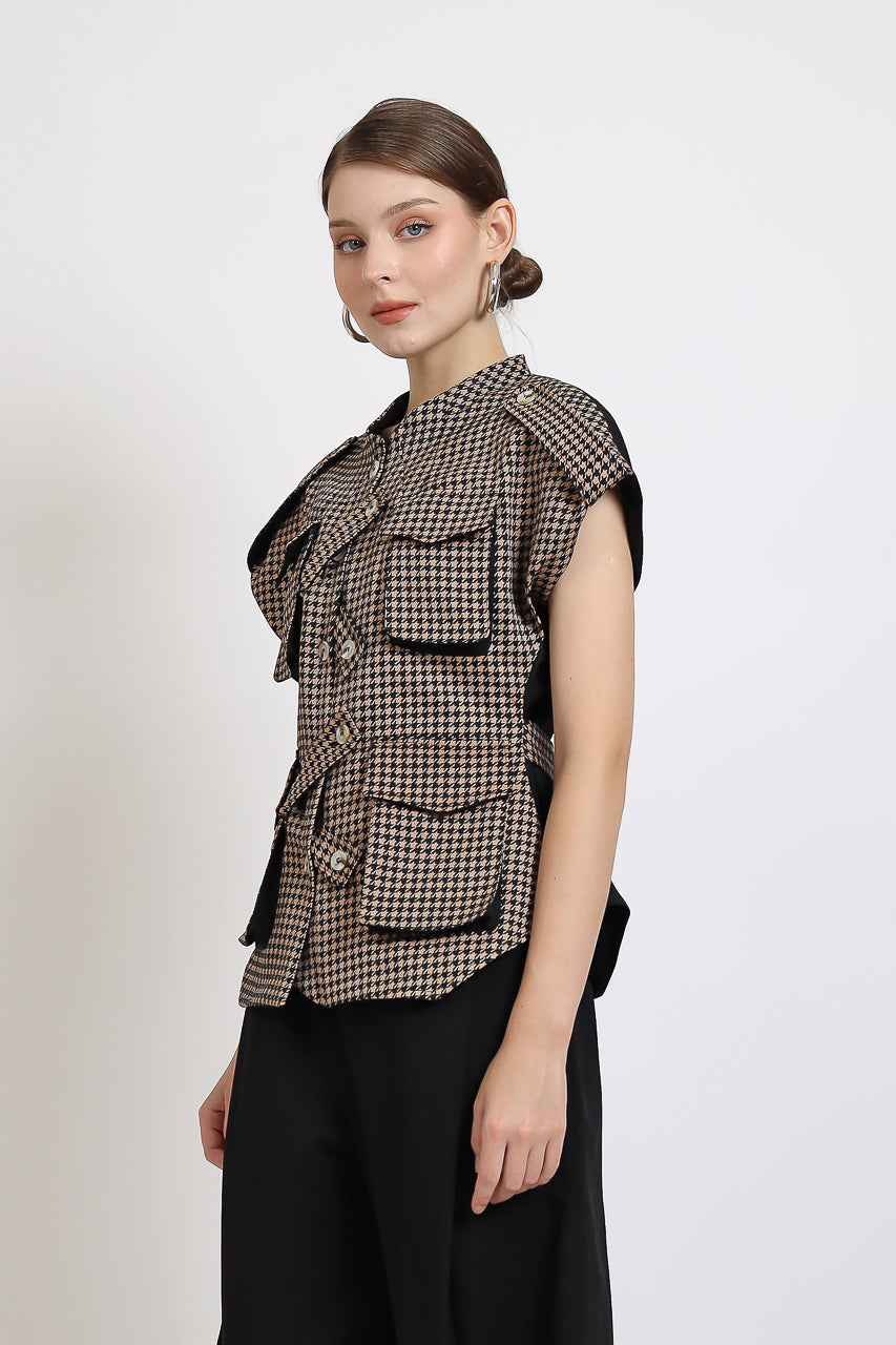 Bloom et Champs Safari Checkered Choco Blouse