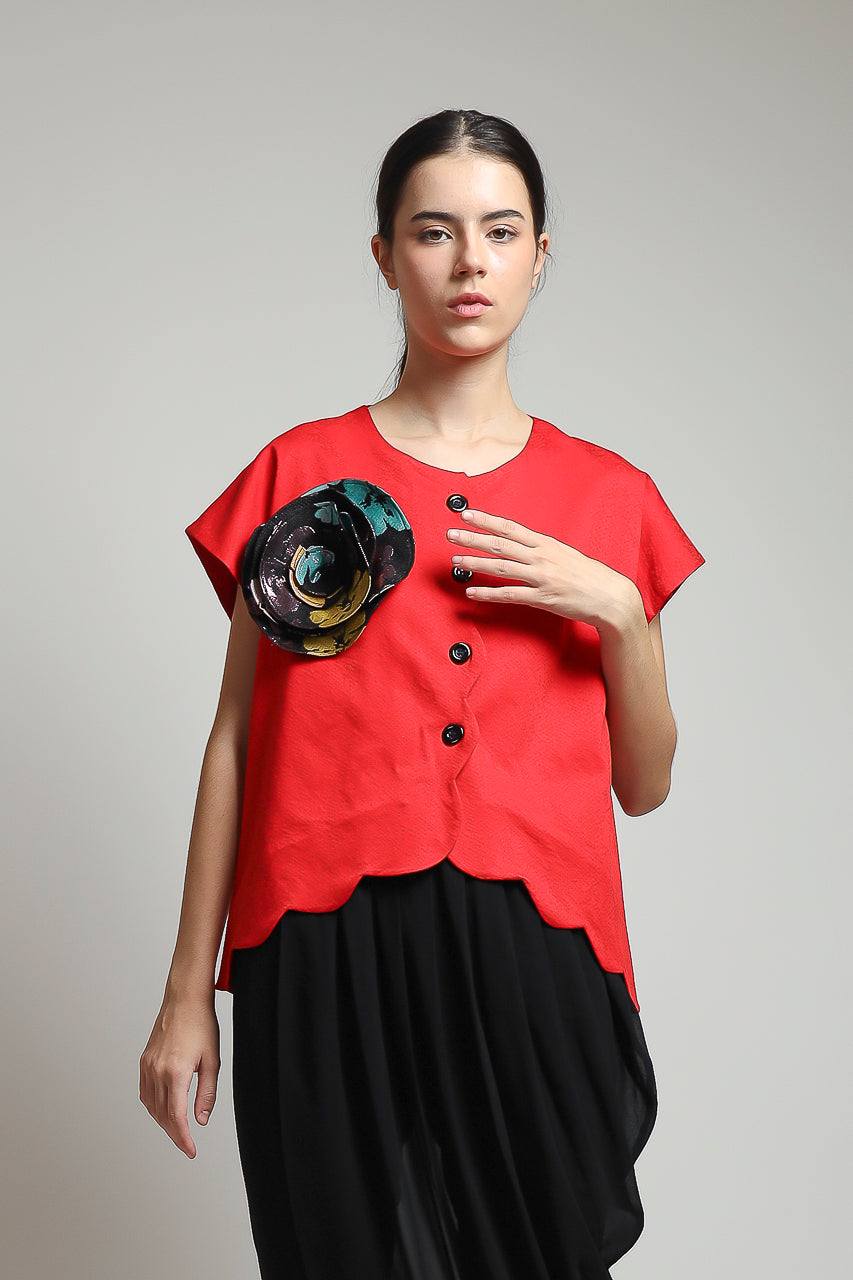 Bloom et Champs Kemeja Floral Scalloped