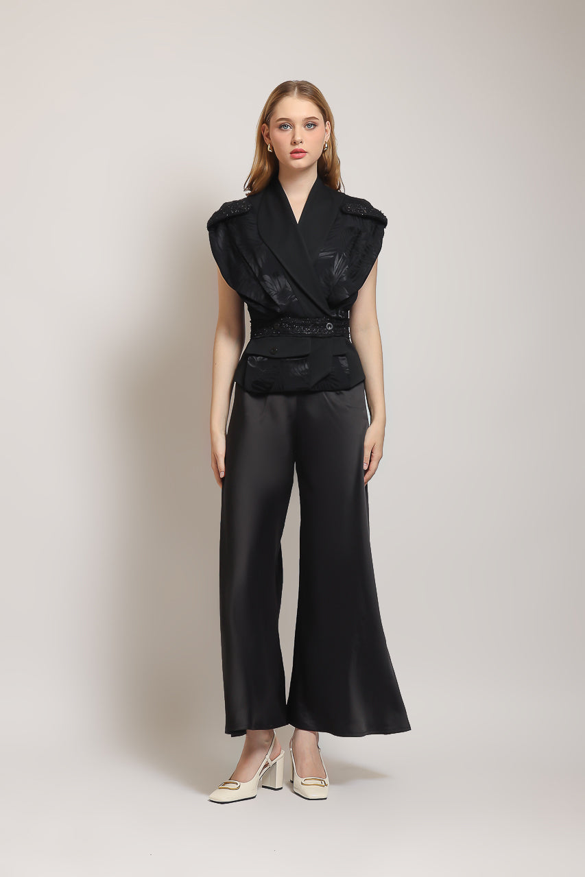 Bloom et Champs CoCo Saten Peplum Top/Flare Saten Pants