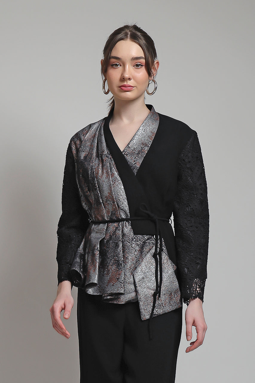 Bloom et Champs Kimono Erine Jacquard/Long Saten Pants