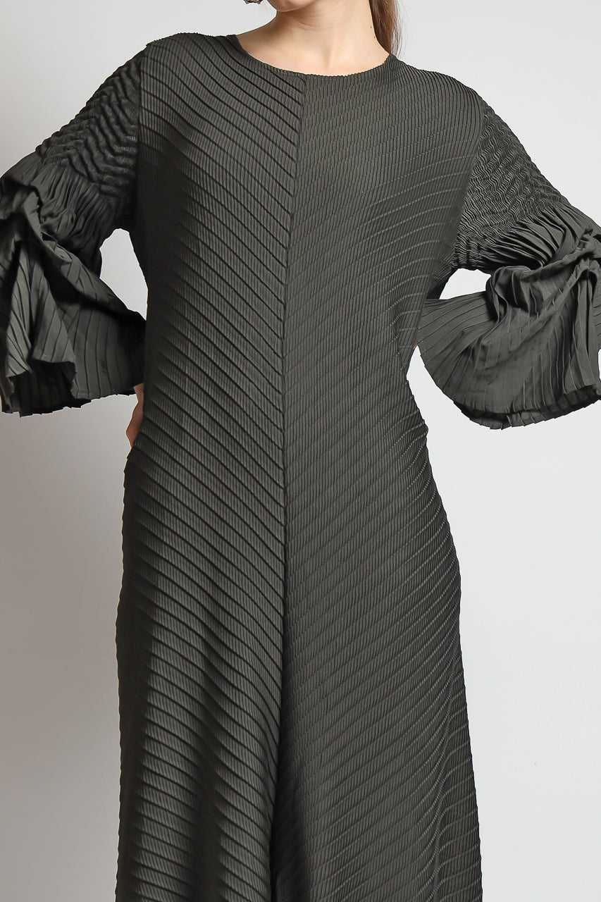 Bloom et Champs Dress Pleats Long Sleeves