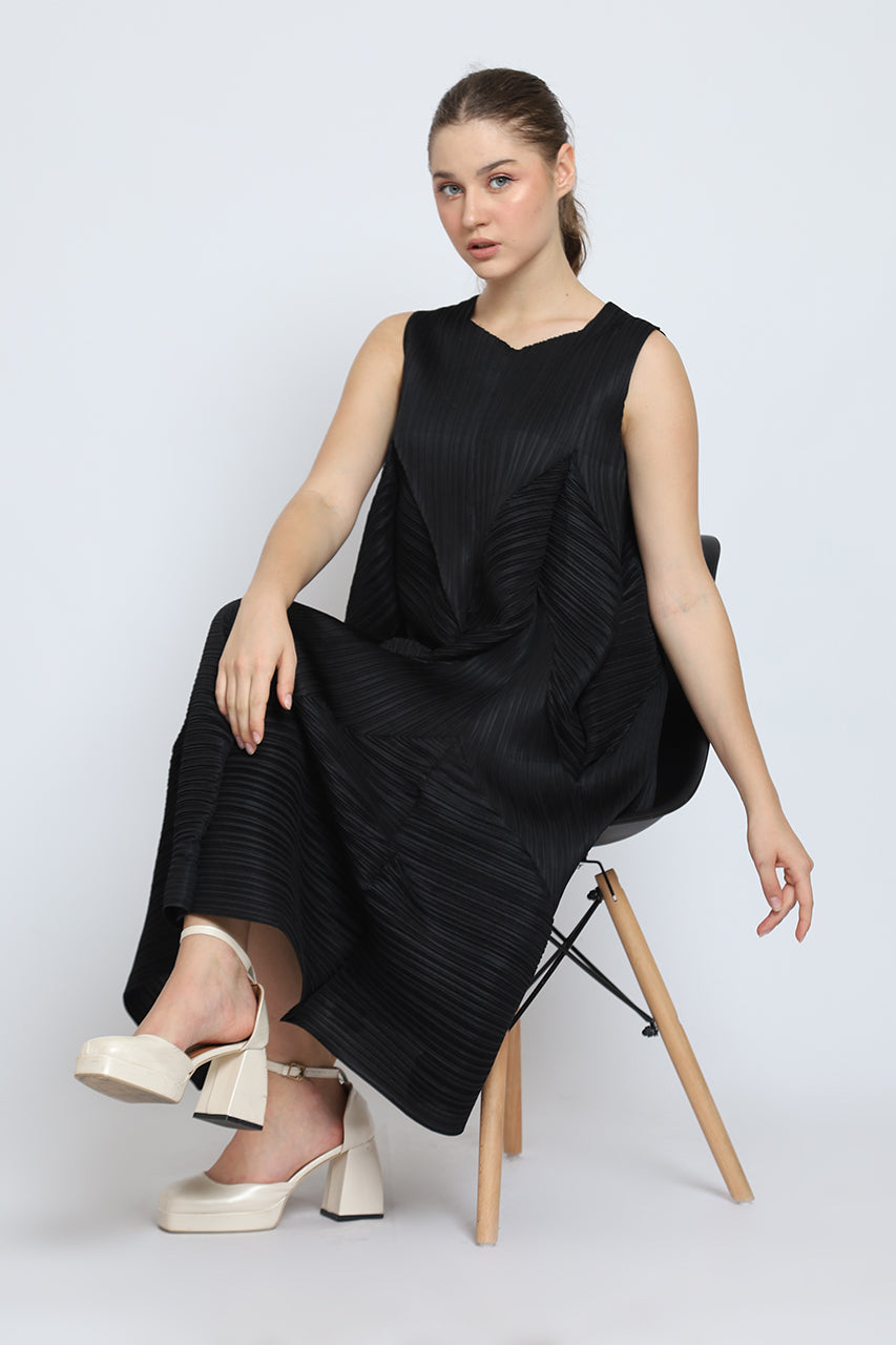 Bloom et Cotton Sleeveless Pleats Dress