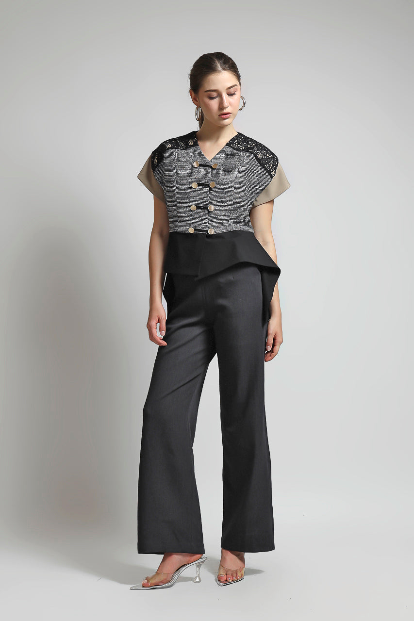 Bloom et Champs Top Tassel Jacquard Grey