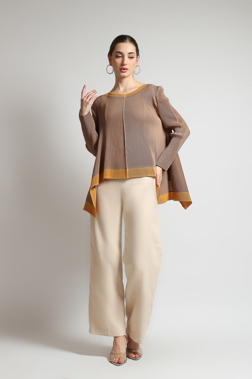 Bloom et Champs Mustard Blouse Pleats