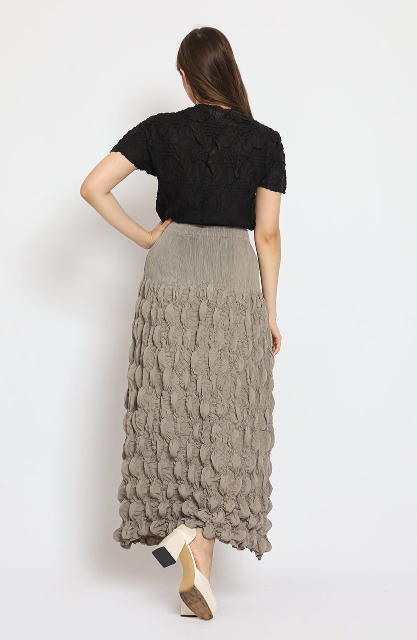 Bloom Pleats Embossed Skirt / Floral Pleats Top