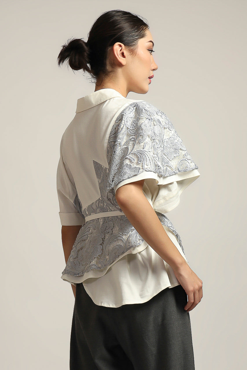 Bloom et Champs Kemeja Silver Brukat