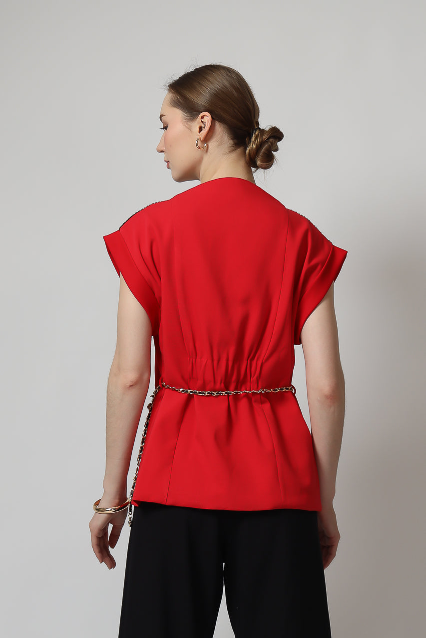 Bloom et Champs AK Chain Belt Blouse