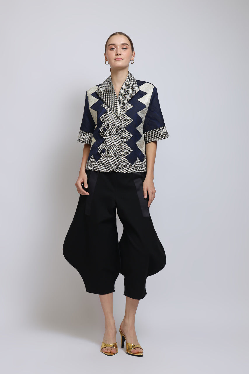 Bloom et Champs Blouse Jacquard Zigzag/Celana Terompet