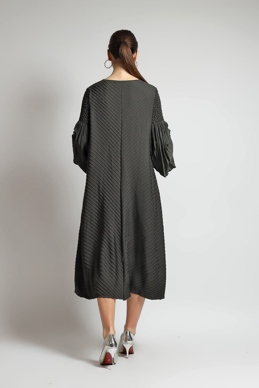 Bloom et Champs Dress Pleats Long Sleeves