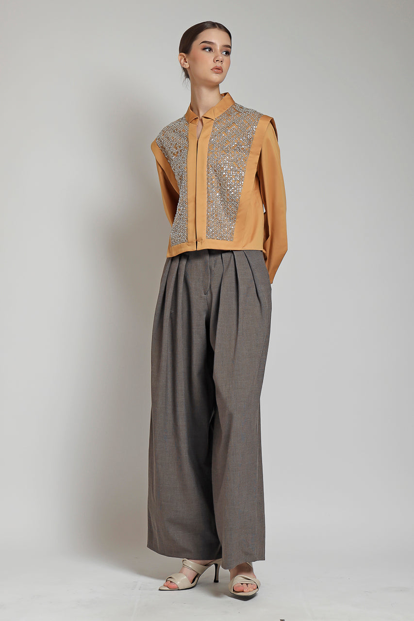 Bloom et Champs Kemeja Kotak / Mocha Zest Pants
