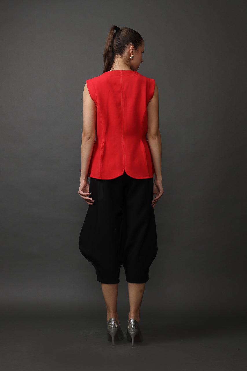 Bloom et Champs Callia Floral Blouse in Red/ Trumpet Pants