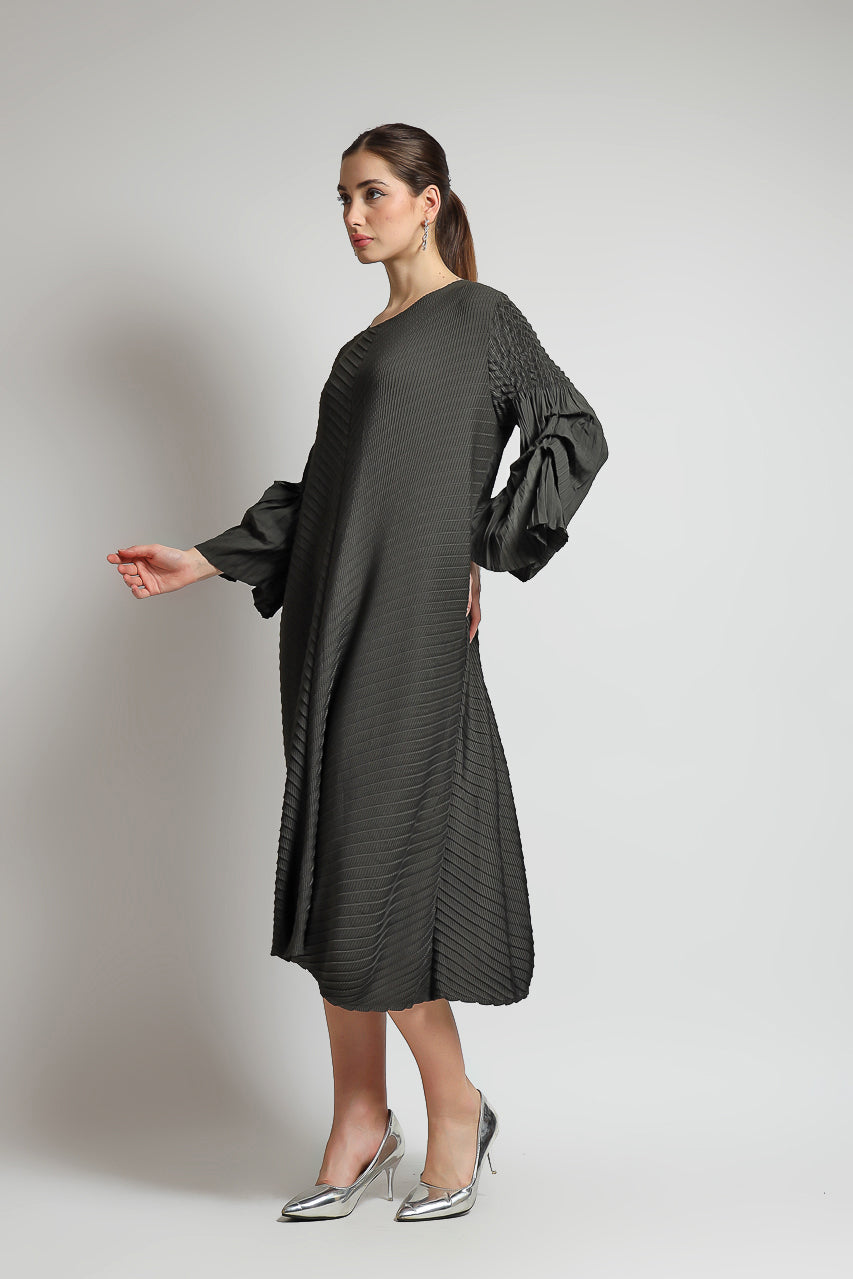 Bloom et Champs Dress Pleats Long Sleeves