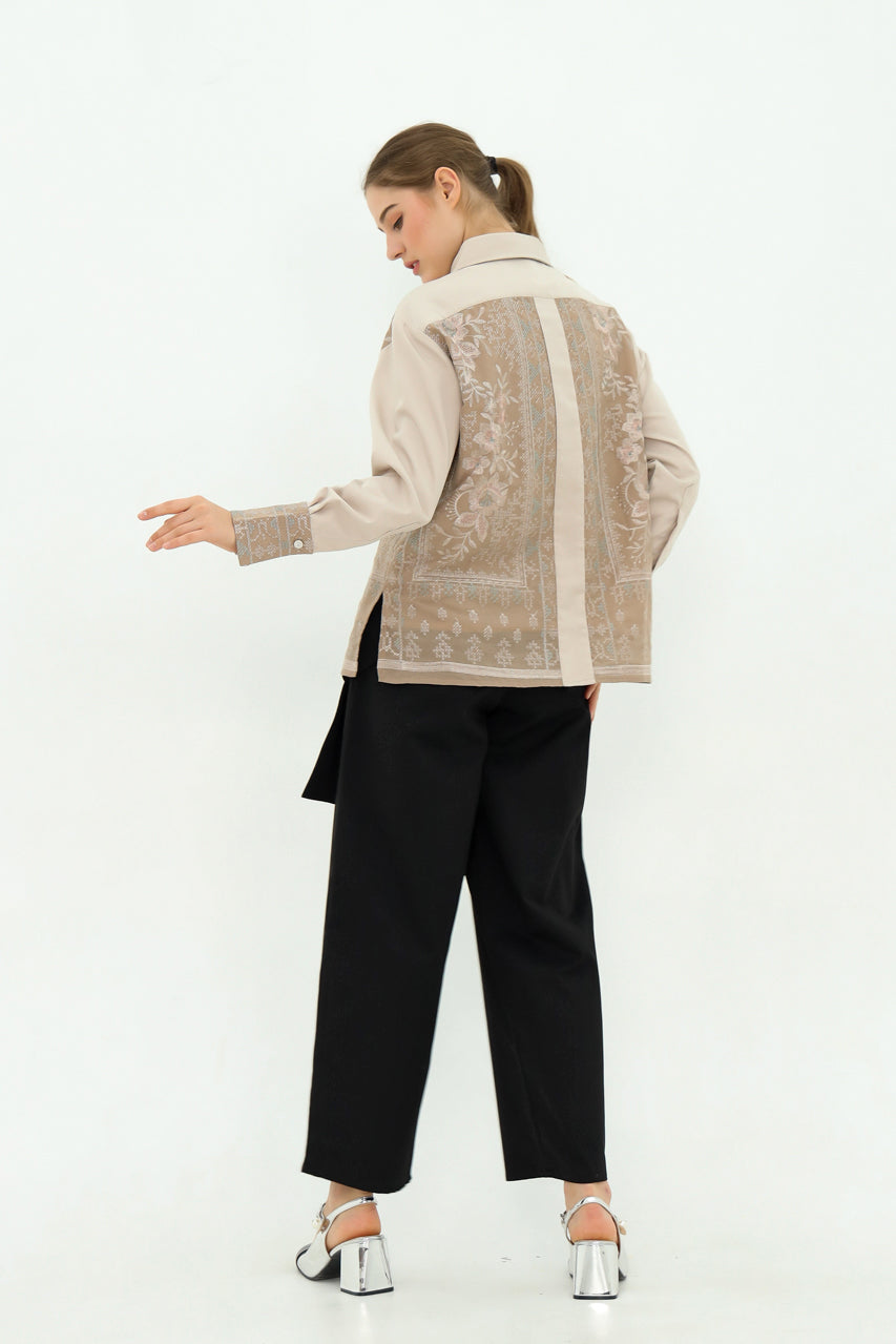 Bloom et Champs Nude Embroidered Shirt