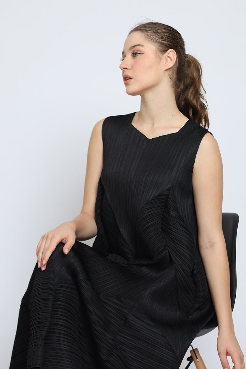 Bloom et Cotton Sleeveless Pleats Dress