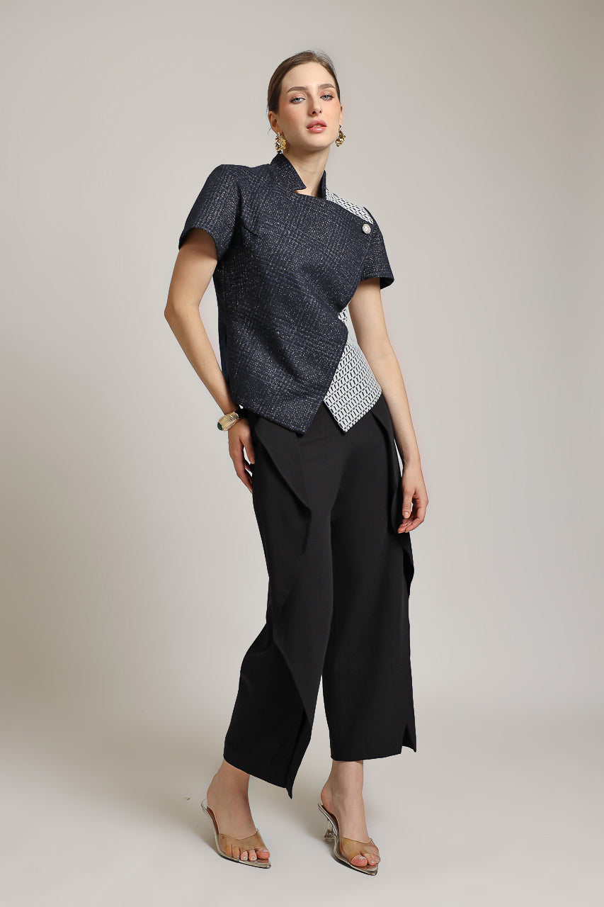 Bloom et Champs Kemeja Diagonal Lengan Pendek