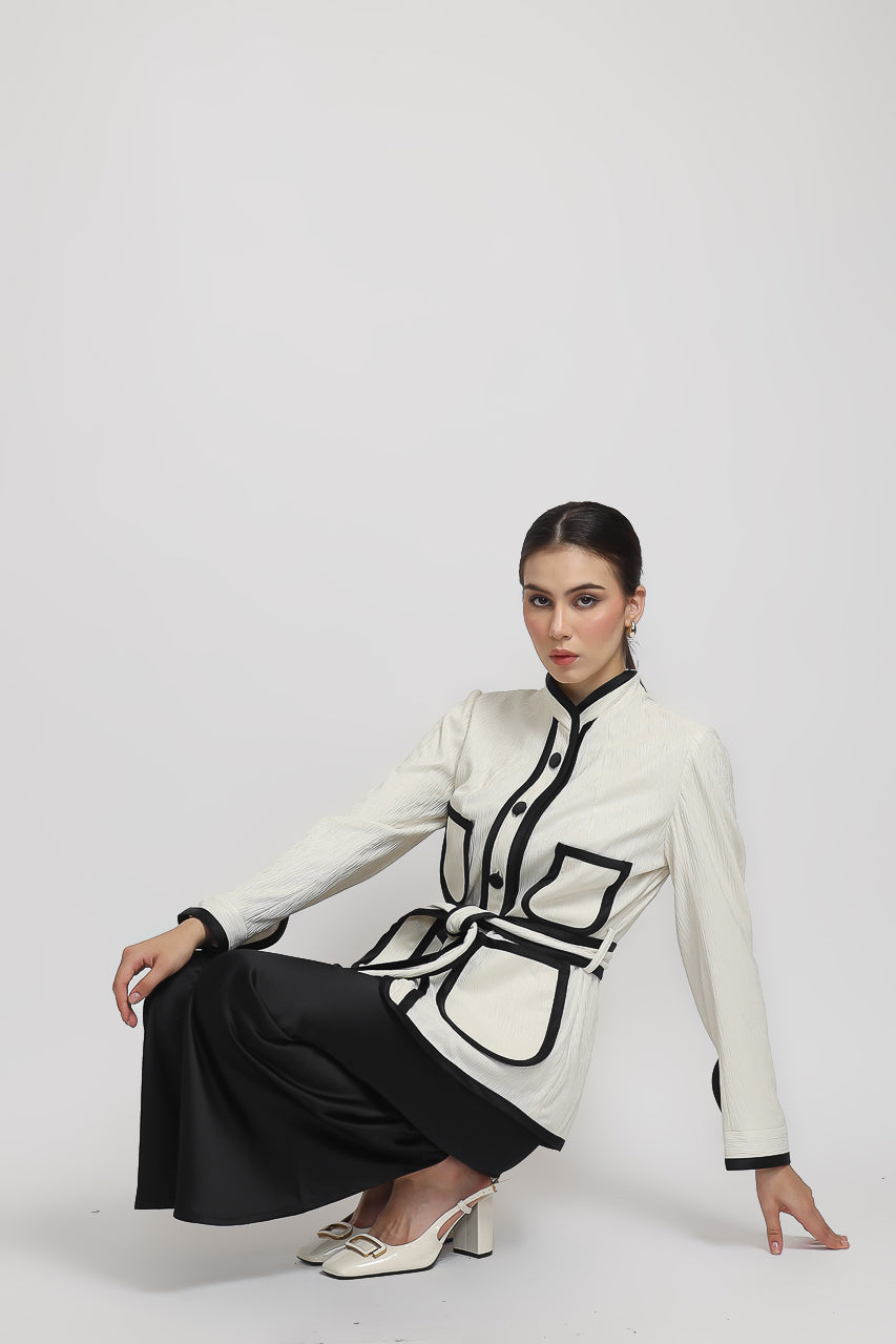 Bloom et Champs Blazer Michelle Mono List/Celana Satin Flare