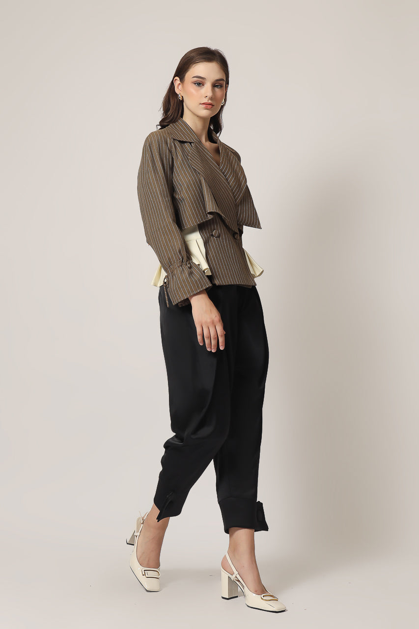 Bloom et Champs Kemeja Lipas Salur Mocha