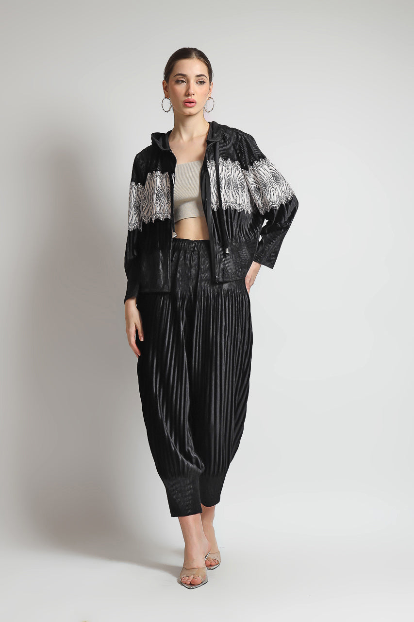 Bloom et Champs Casual Pleats Jacket and Velvet Pleats Pants