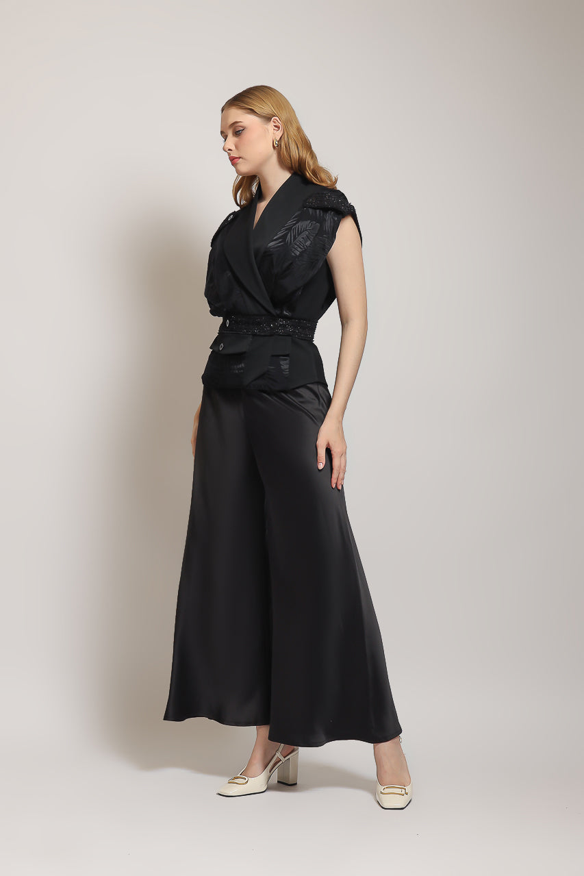 Bloom et Champs CoCo Saten Peplum Top/Flare Saten Pants