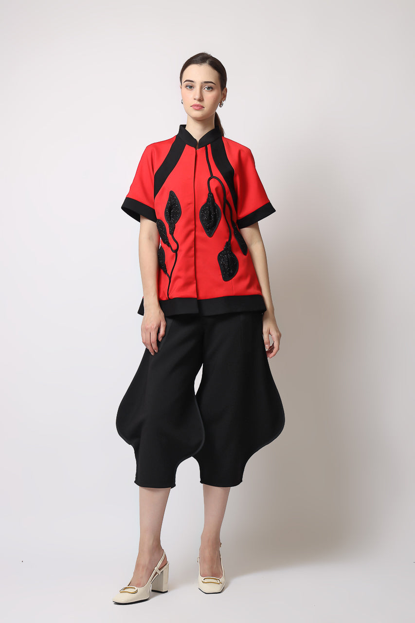 Bloom et Champs Red Lampion Blouse / Celana Terompet