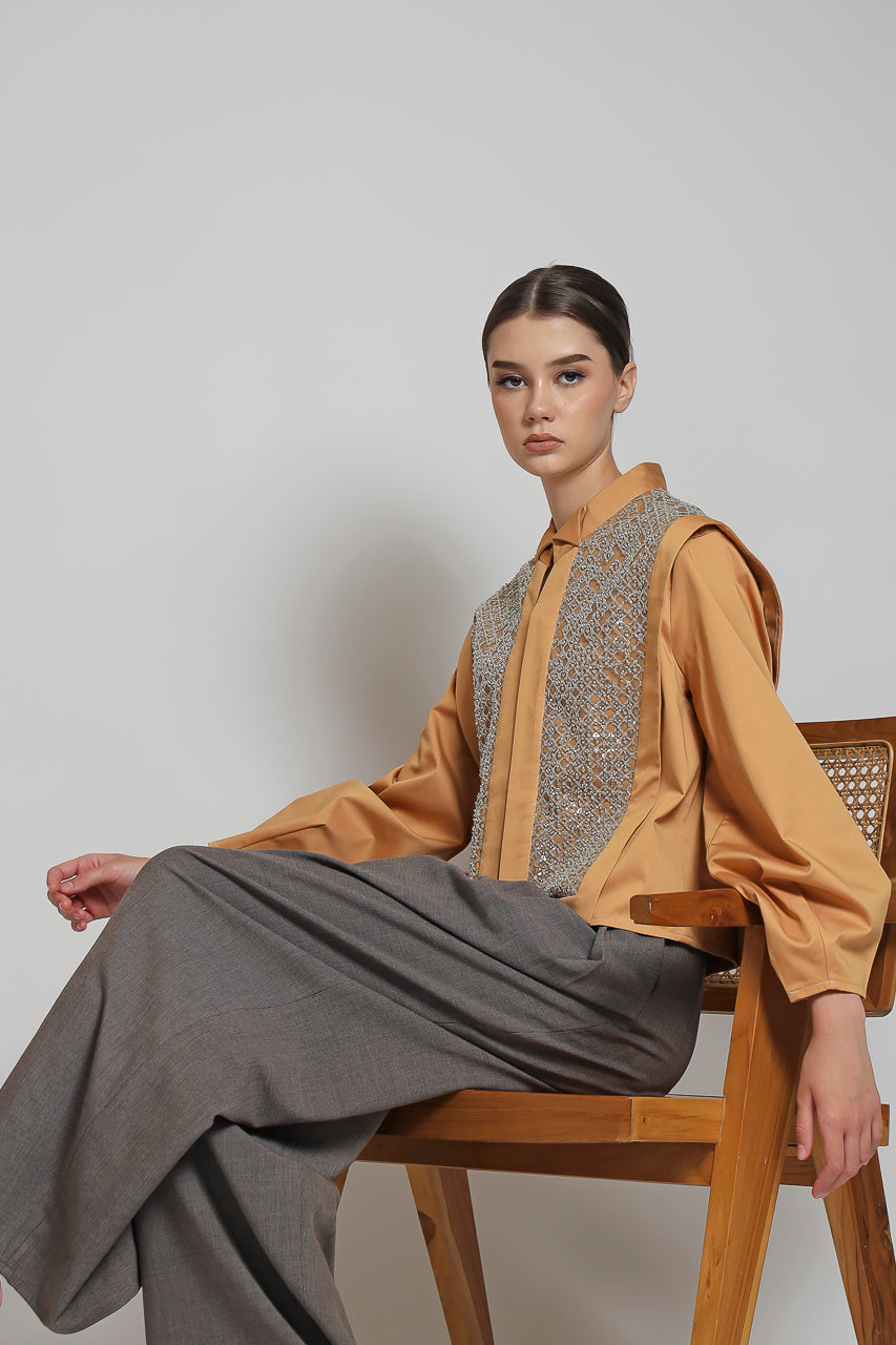 Bloom et Champs Kemeja Kotak / Mocha Zest Pants