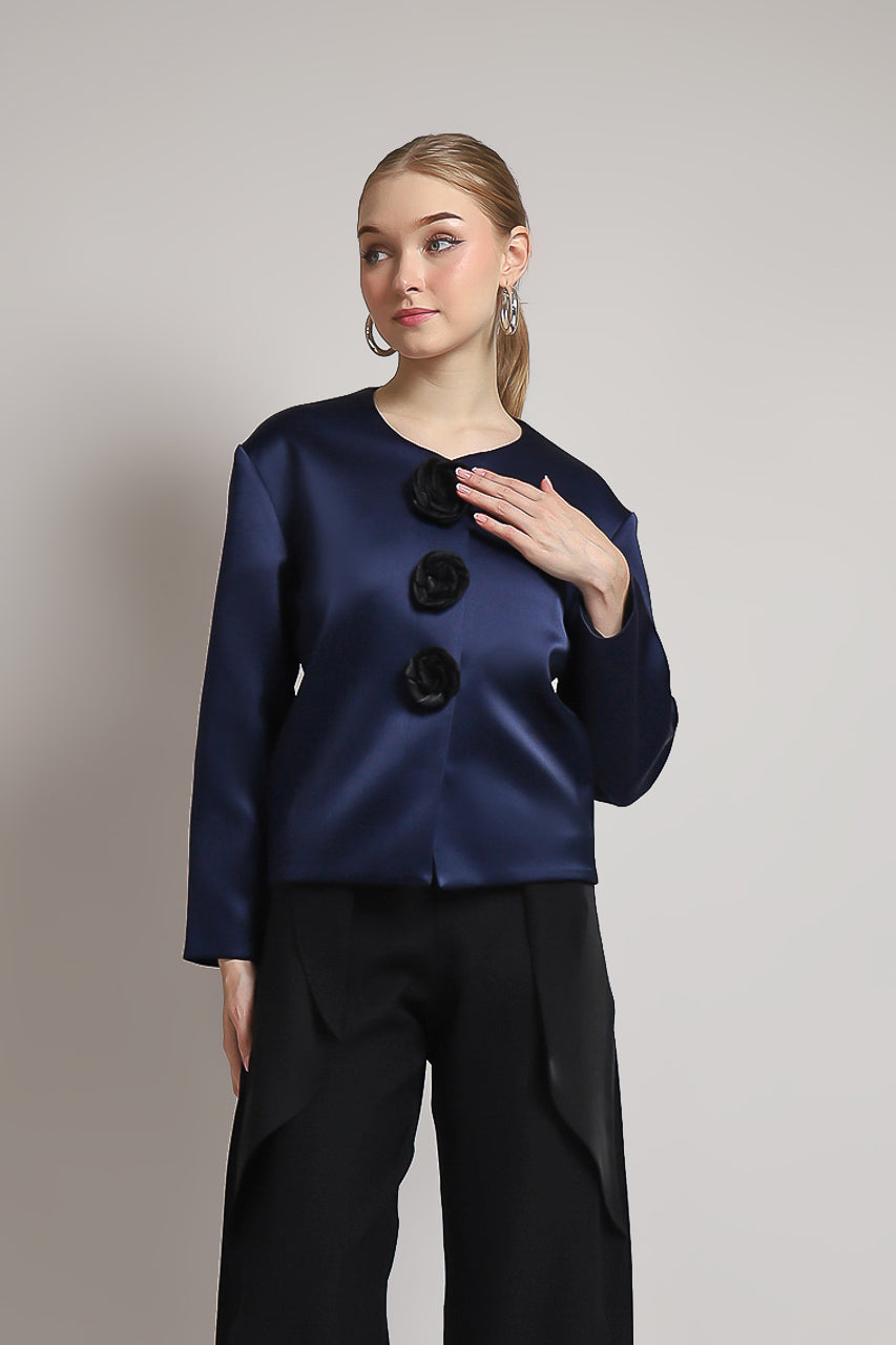 Bloom et Champs Royal Petal Blazer in Royal Navy