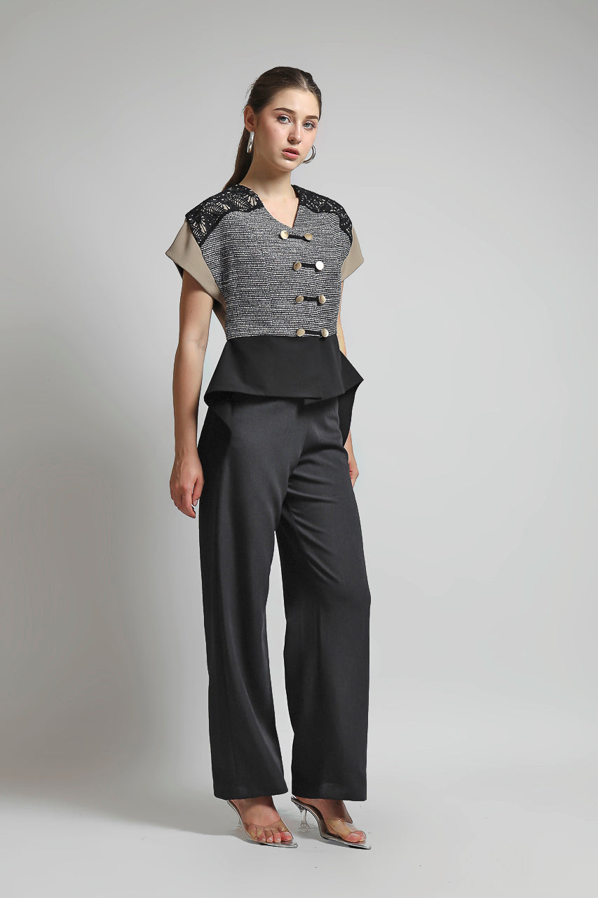 Bloom et Champs Top Tassel Jacquard Grey