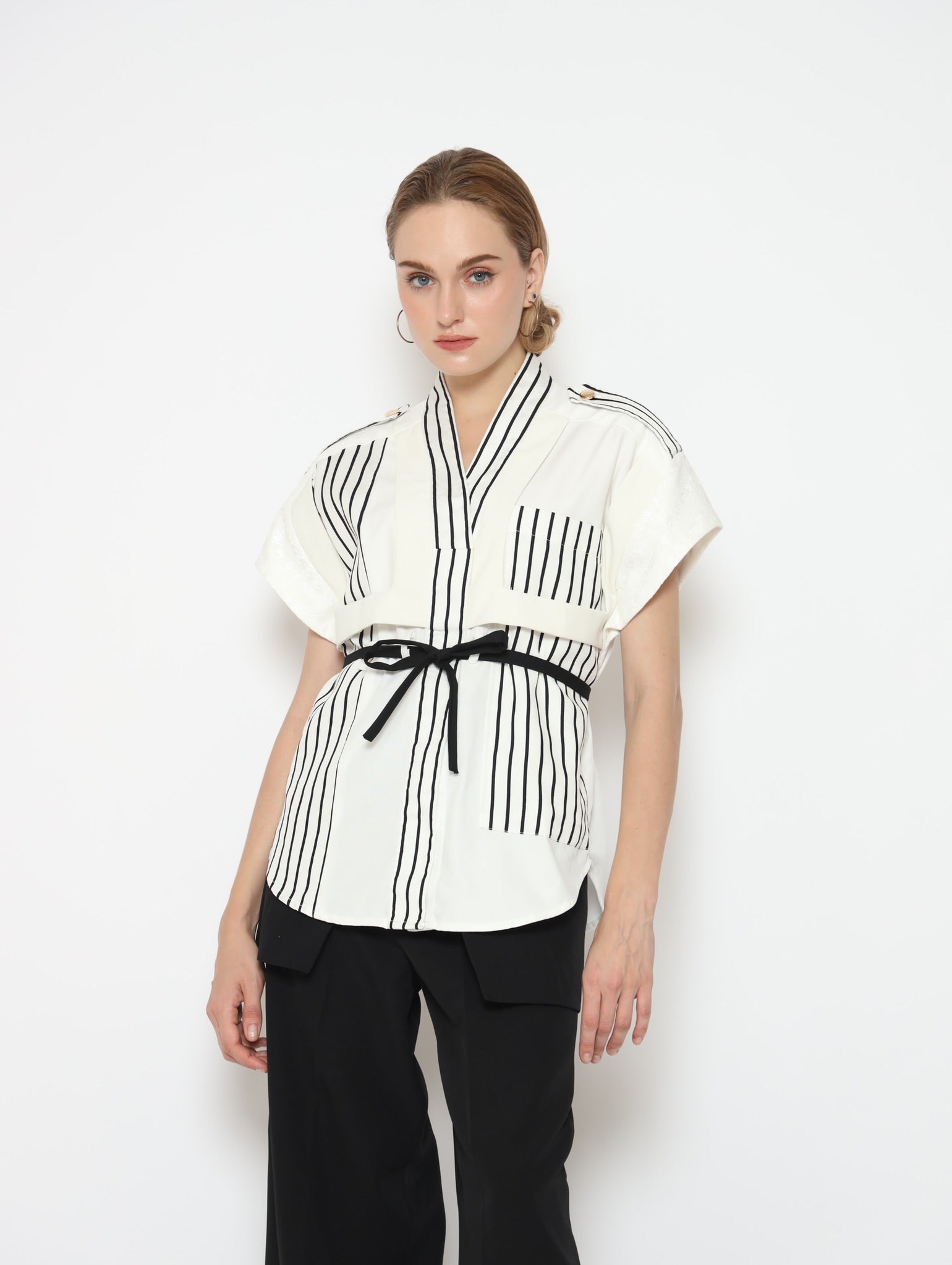 Bloom et champs Kemeja Salur Kombinasi