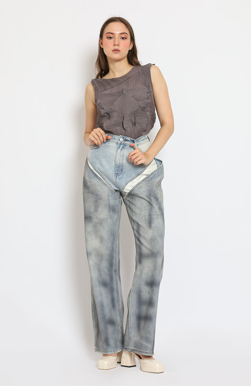 Bloom et Cotton Split Denim Pants