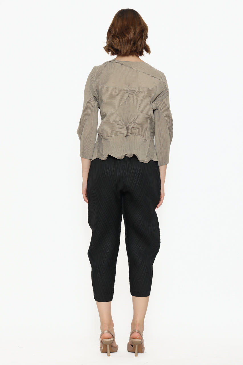 Bloom et Champs Crumpled Skin Tone Pleats Top/Parallel Pleats Pants