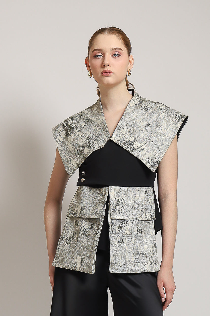 Bloom et Champs Selah Silver/Flare Saten Pants (Elastic Waist)