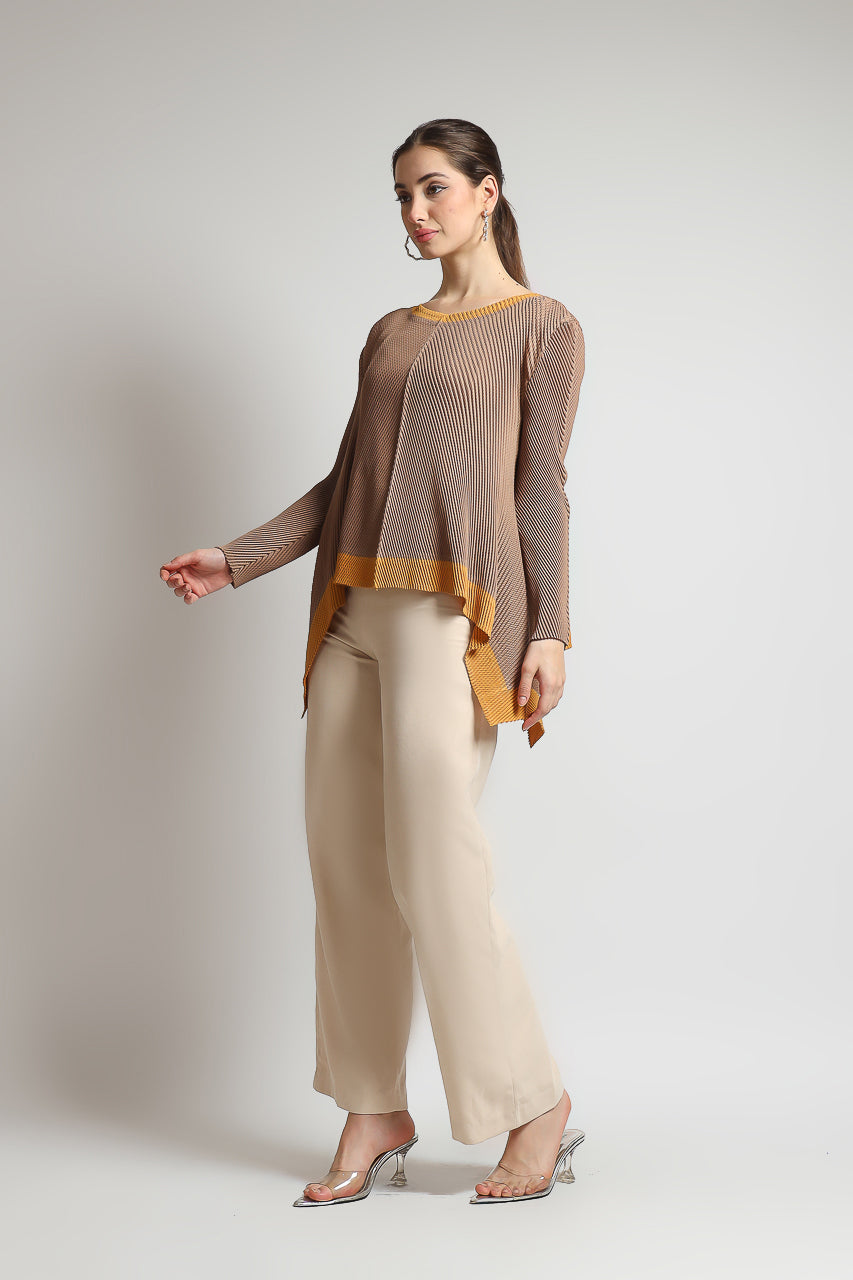 Bloom et Champs Mustard Blouse Pleats
