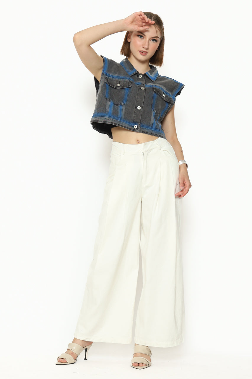 Bloom et Cotton Vest Denim Biru
